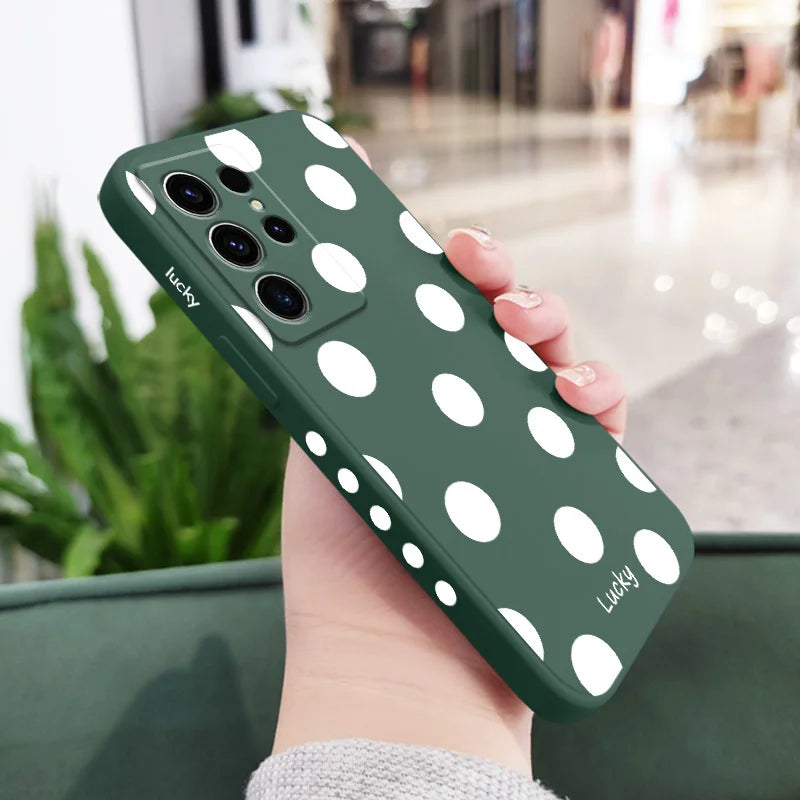 French Polka Dots Phone Case For Samsung Galaxy S25 S24 S23 S22 S21 S20 S10 S10E Ultra Plus FE Note 20 Ultra Plus Cover