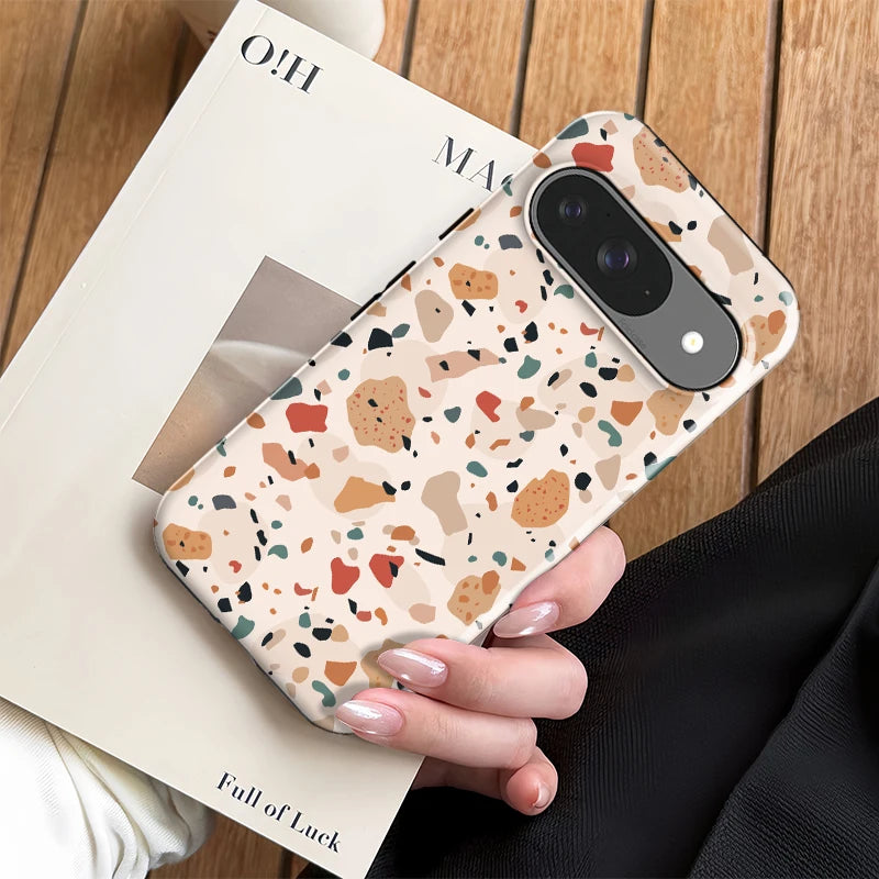 Fcicicase 2 in 1 Dual Layer Phone Case For Google Pixel 10 9 Pro XL 8A 8 9 10 Pro 10A 7A Marble Pattern Shockproof Hoesje