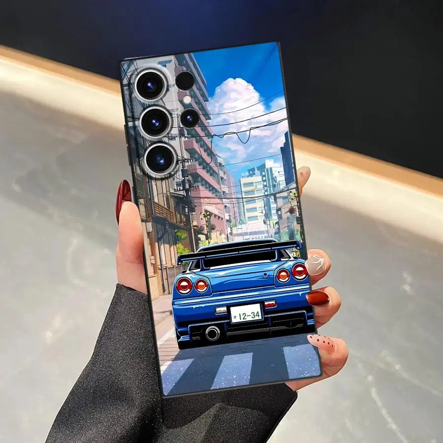 Japanese Drift Car Case for Samsung Galaxy S26 Ultra S24 S25 Plus Note 20 8 9 10 S10 S9 S20 Ultra S23 S21 FE Funda Phone Cover