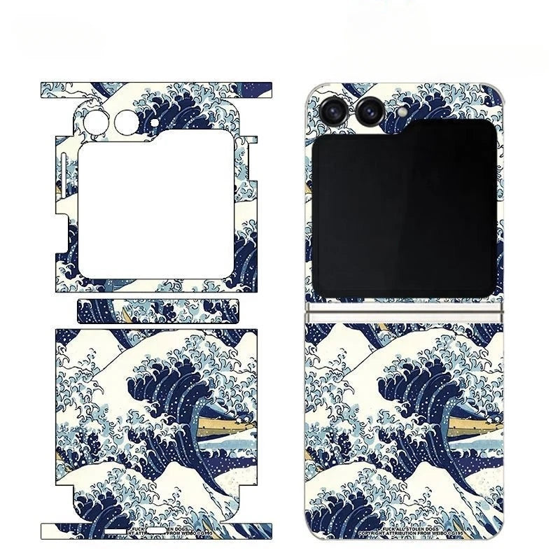 Decal Skin Sticker for Samsung Galaxy Z Flip6 5 4 7 Back Screen Protector with Hinge Film Cover Flip5 3M Wrap Colorful Sticker