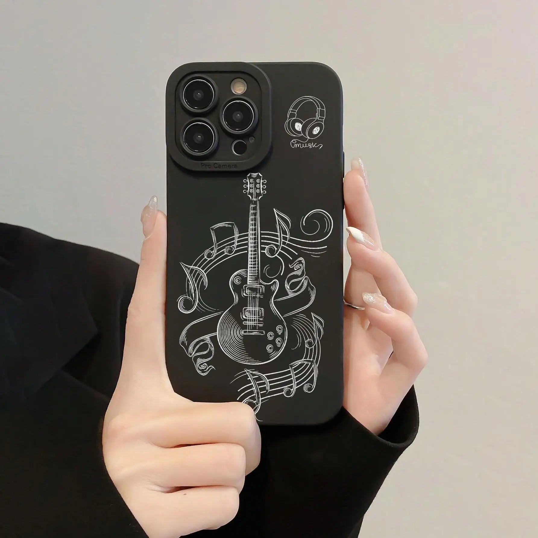 for IPhone 16 Pro Max 15 Pro 14Plus 13 12 11 Creative Guitar Pattern Phone Case 1 Count Anti-drop Cases