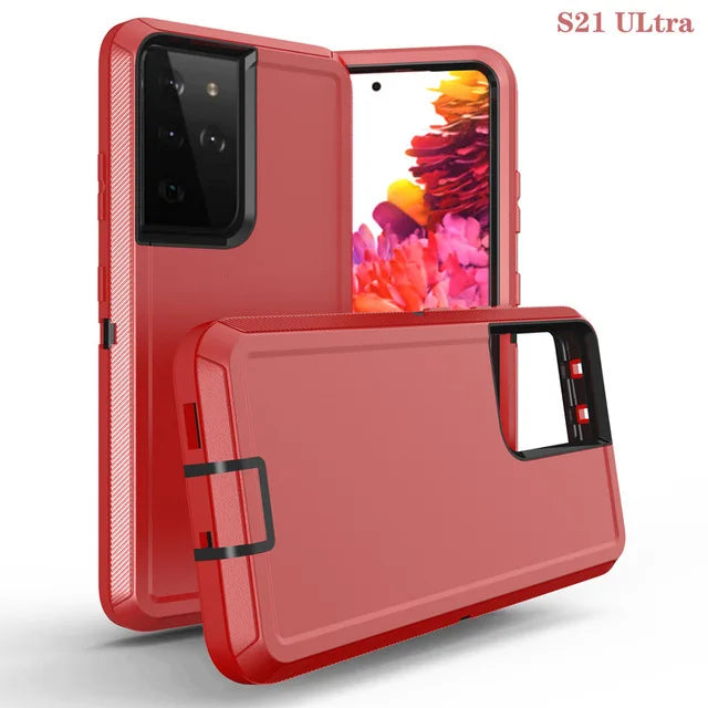3 IN1 For Samsung Galaxy S23 S22 S21 S20 S24 ULTRA S10 S8 S9 S24Plus Note 20 10 Heavy Duty Shockproof Armor dustproof Phone Case
