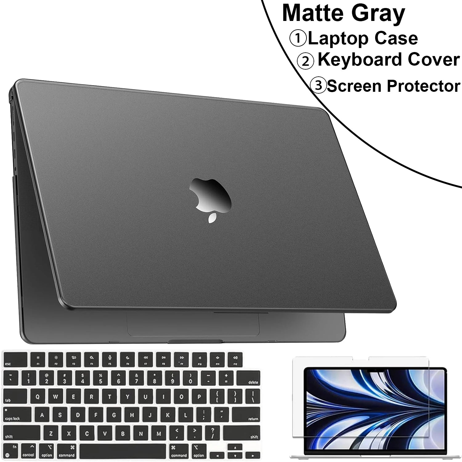 Matte Laptop Case For MacBook Air 13.6 inch Case M5 M4 M3 M2 2026-2022 Release Model A3240 A3113 A2681,For MacBook Accessories