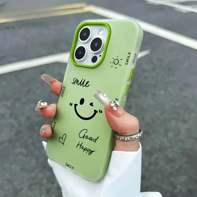 Luxury Smiling Face Jelly Color Shockproof Case for iPhone 17 Air 16 15 13 12 11 Pro Max 14 Plus Shockproof Phone Back Cover