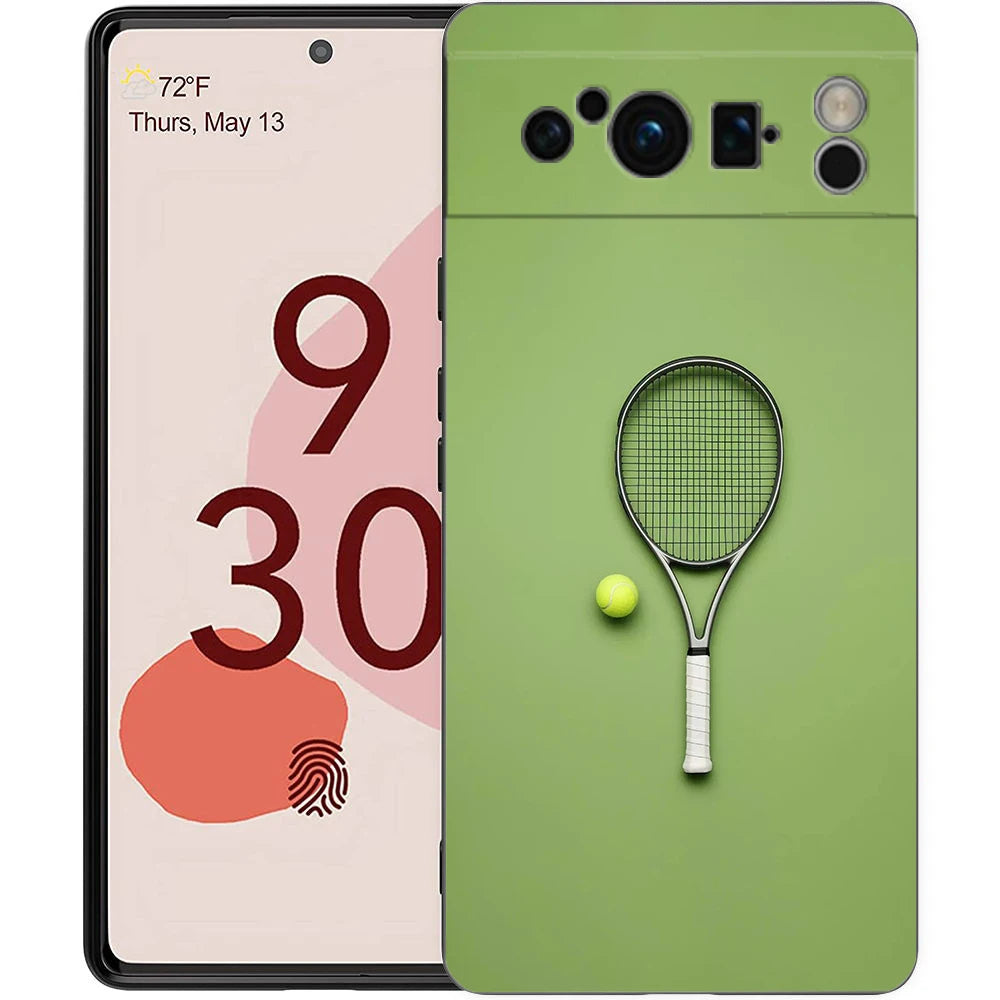 Sport Tennis Phone Case For Google Pixel 10A 10 9 8 7 6 Pro XL 9A 8A 6A 7A 5G Soft Shockproof TPU Black Cover