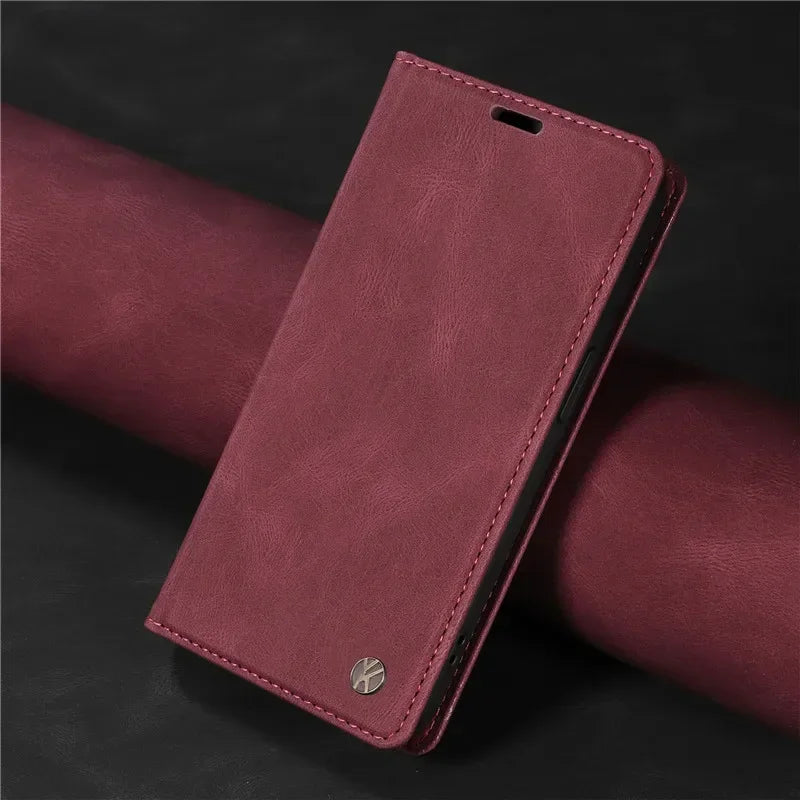 YIKATU Wallet Leather Phone Case For Samsung Galaxy S25 S20 S21 FE S22 S23 S24 Ultra S10E S8 S9 Plus Holder Flip Stand Cover Bag