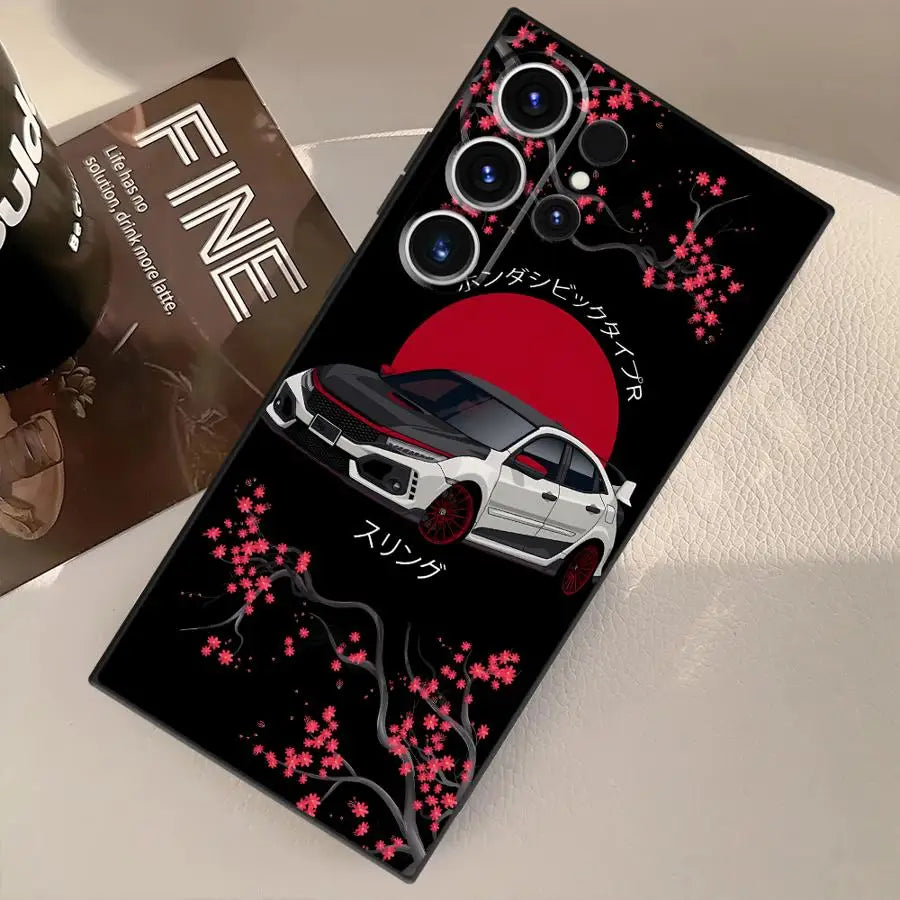 Japanese Drift Car Case for Samsung Galaxy S26 Ultra S24 S25 Plus Note 20 8 9 10 S10 S9 S20 Ultra S23 S21 FE Funda Phone Cover