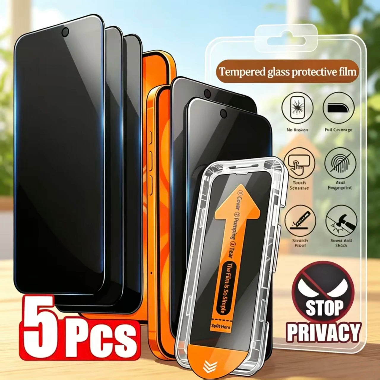 1-5PCS Oleophobic Coating Privacy Screen Protectors For Samsung Galaxy S26 Ultra S25 Ultra S24 S23 S22 Dust Free Tempered Glass