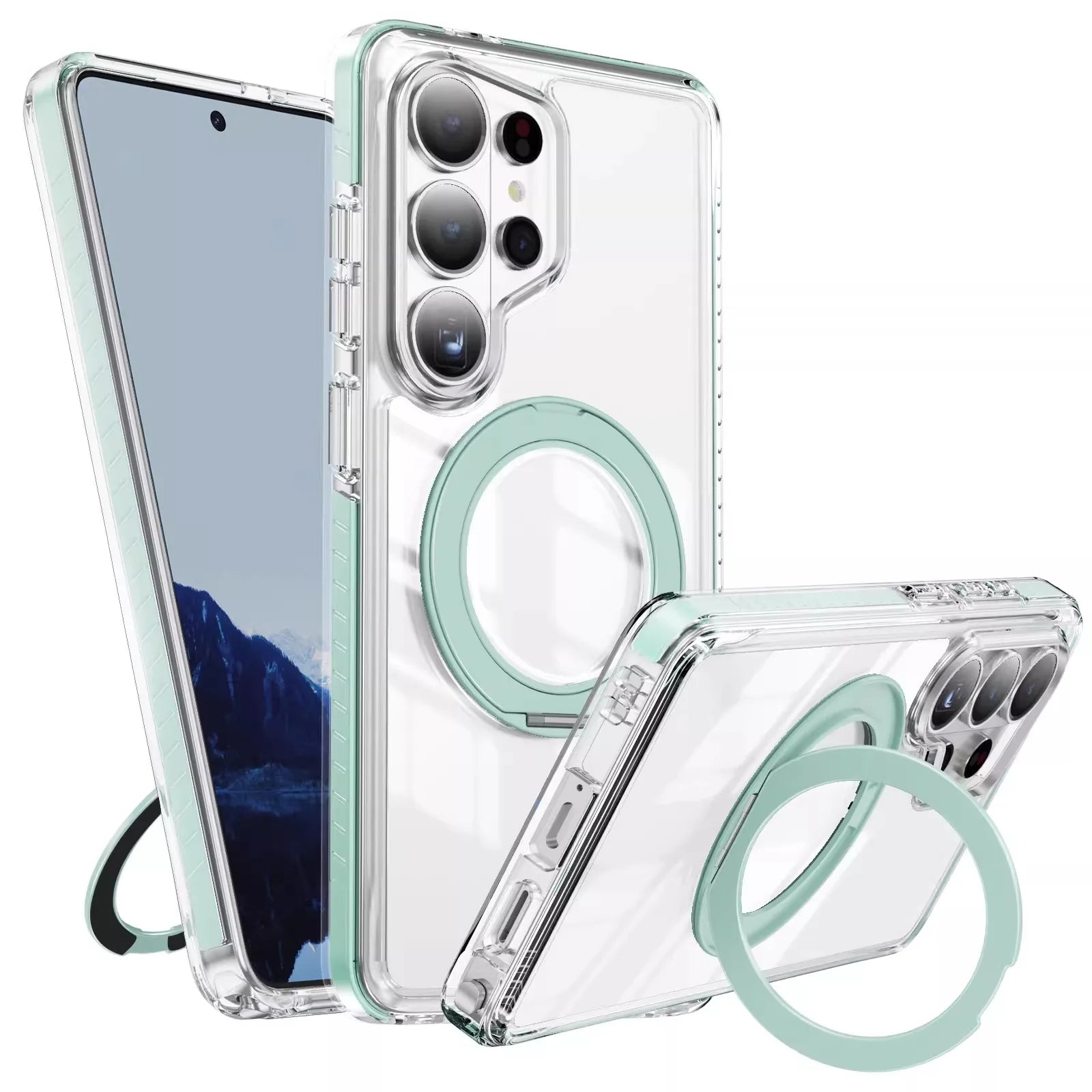 for S26Ultra S26+ For Magsafe 360°Rotation Stand Case For Samsung Galaxy S26 Ultra Plus S25 S24 Plus TPU Magnetic Charging Cover
