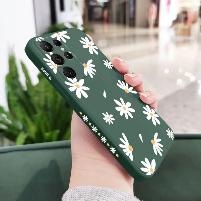 Plain Daisies Phone Case For Samsung Galaxy S25 S24 S23 S22 S21 S20 S10 S10E Ultra Plus FE Note 20 Ultra Plus Cover