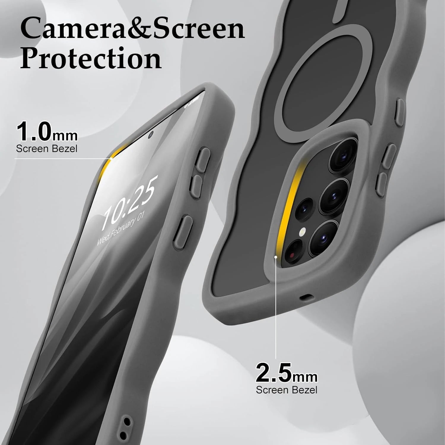 Luxury Wavy Frame Matte Case For Samsung Galaxy S26 S25 S24 Ultra Plus Edge S 26 A56 A36 Magsafe Charge Shockproof Armor Cover