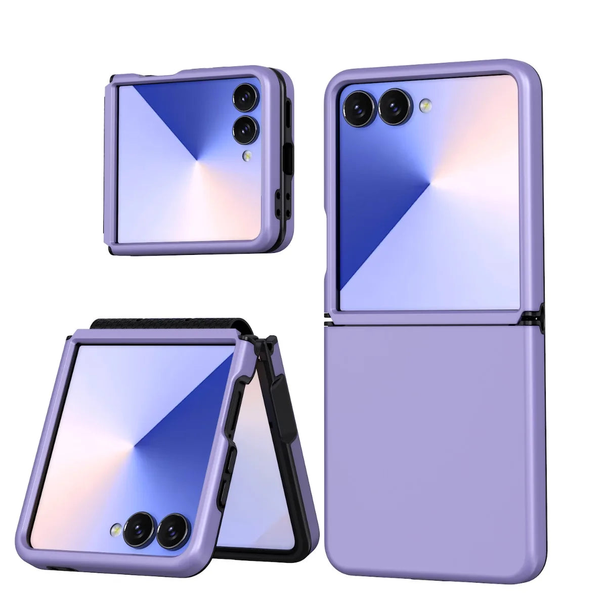 Case for Samsung Galaxy Z Flip 8 7 6 5 with Hinge Connection Luxury 2 IN 1 Hard PC+Soft TPU Shockproof Armor Phone Cover Funda