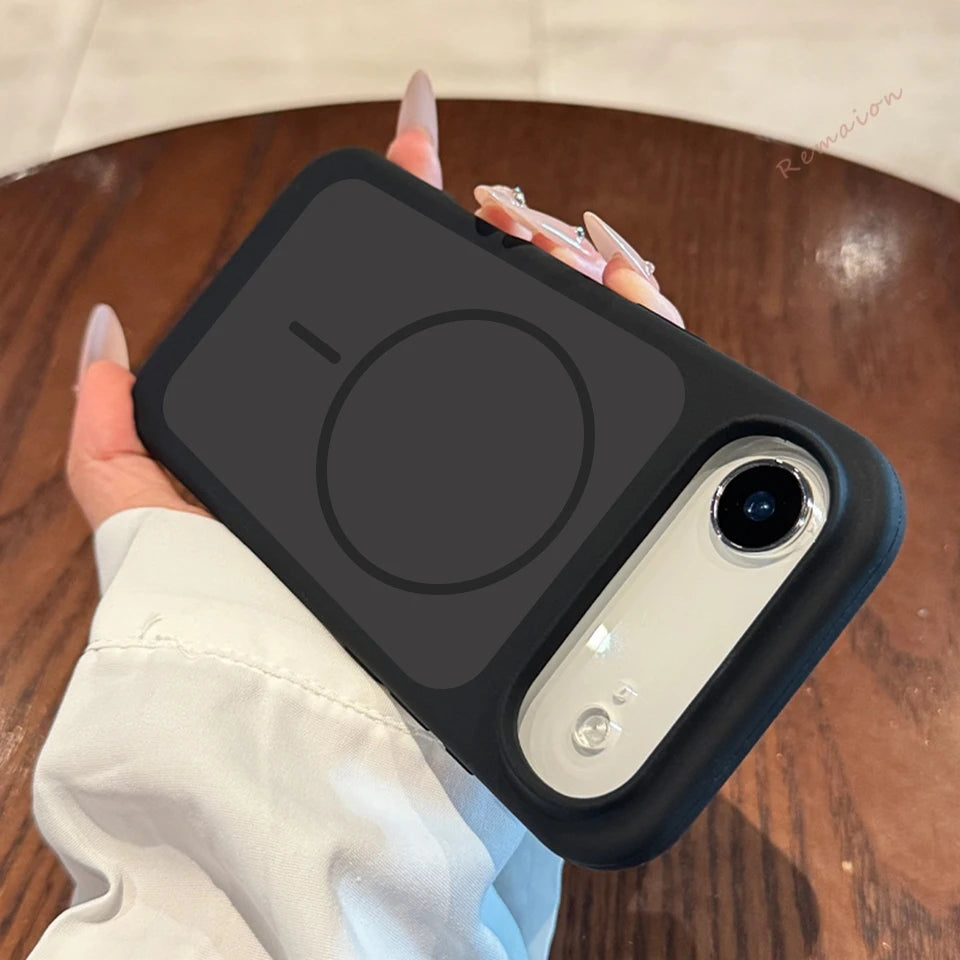 Magnetic Liquid Silicone Phone Case For iPhone 15 14 13 16 17 Pro Max Plus Air Magsafe Official Wireless Charge Protector Cover