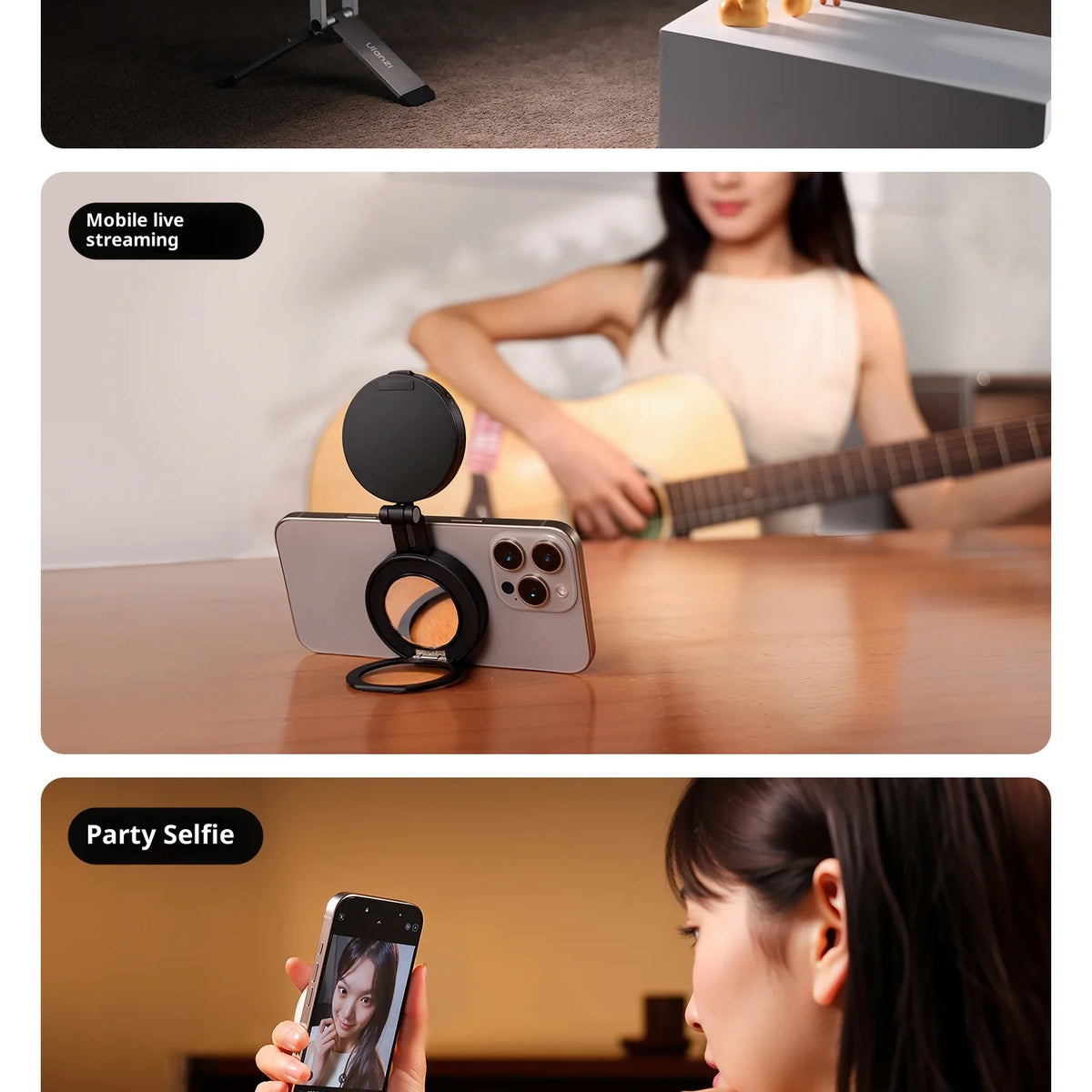 Original Ulanzi LM23 Light 3-Level Brightness Magnetic Soft LED Light Portable Pocket Vlogging Live Streaming Content Creation