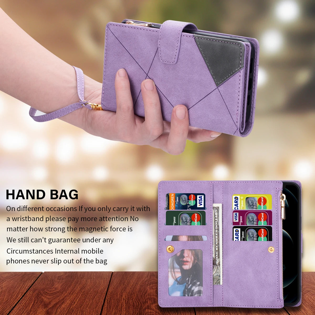 Zipper Flip Leather Case For iPhone 16 17 Pro Max Air 16E 15 14 13 12 11 Pro Max Plus Business Wallet Card Slot Phone Cover