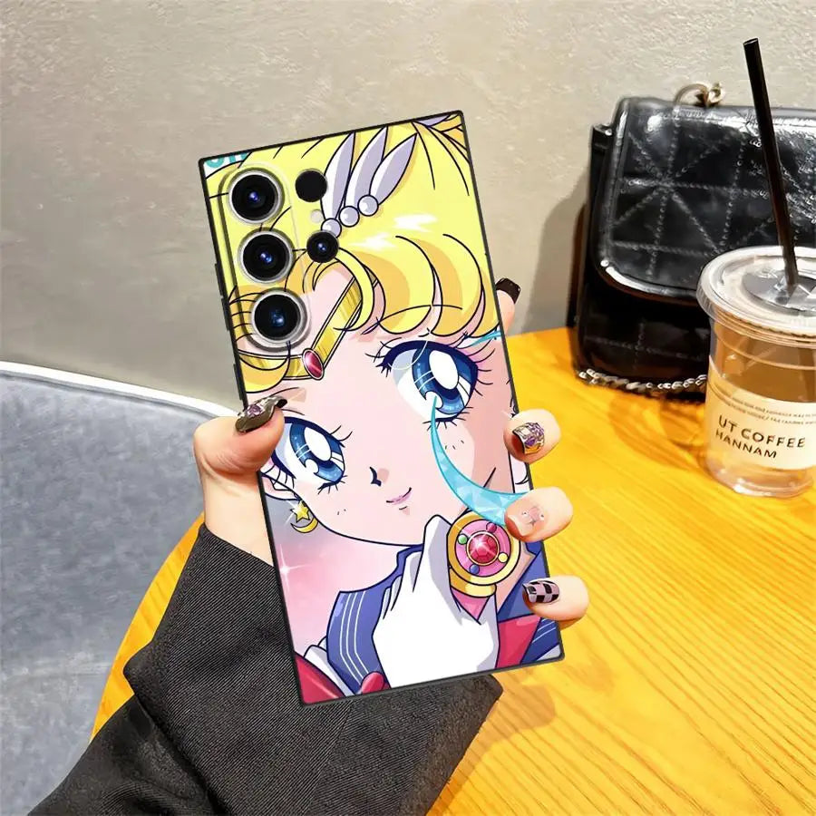 Sailor Chibi Moon Case for Samsung Galaxy S25 S10 S9 S24 Plus S21 FE S23 Note 20 8 9 10 S20 Ultra S26 Funda Phone Cover