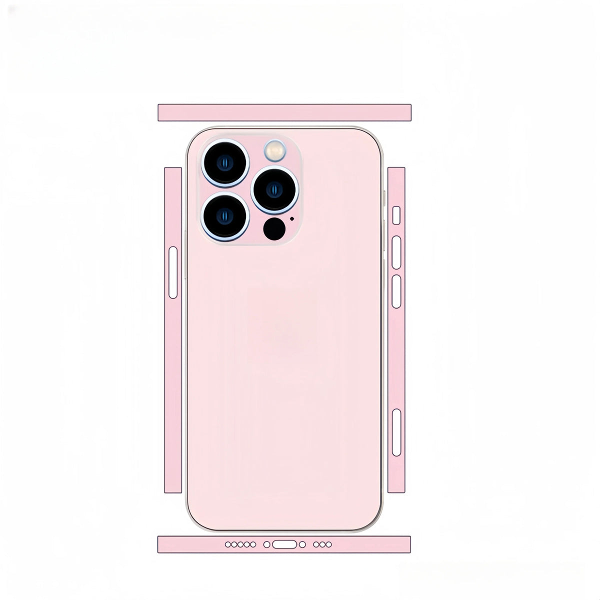 Pain Color Phone Stickers Film For iPhone 16 15 13 14 Pro Max 3M Back Skins Sticker For IPhone13 Mini Cover Body Film