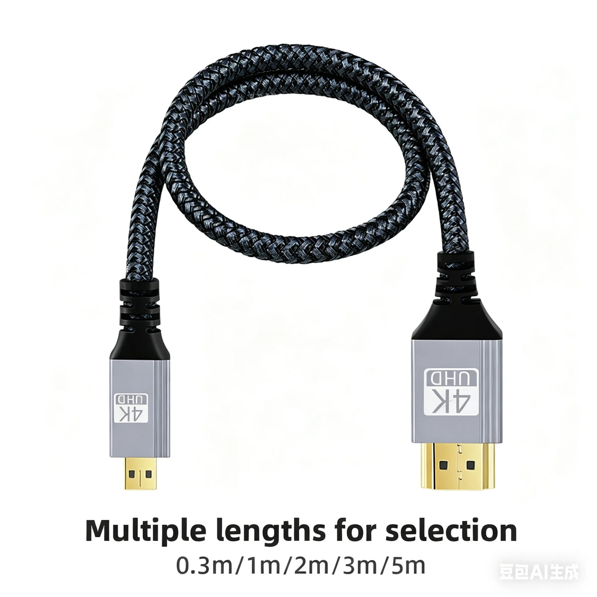 Micro HDMI-compatible to HDTV Cable 4K For GoPro Hero Raspberry Pi 4 Sony A6000 Nikon Yoga 3 Camera Micro HDMI Cord 0.3m 5m 10m