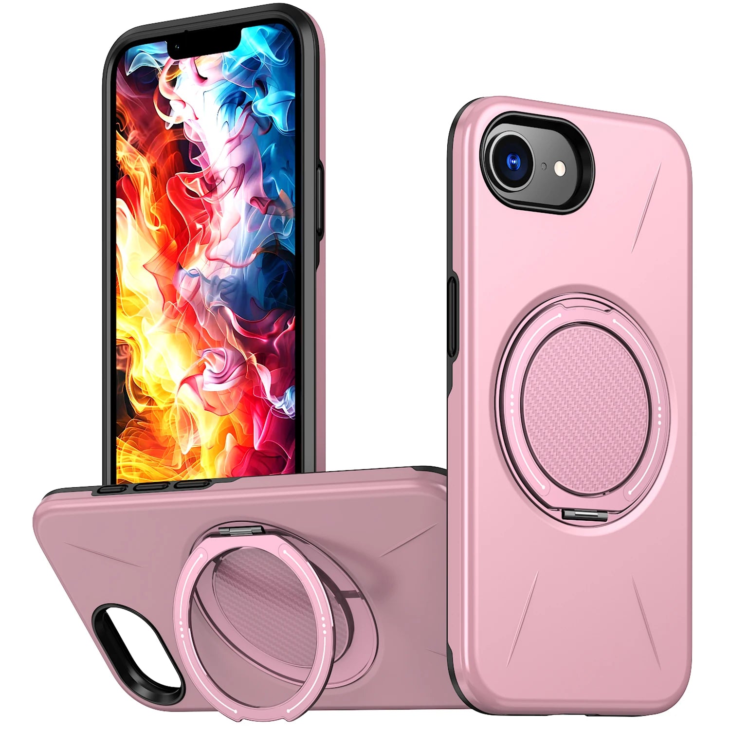 360° Rotating Magnetic Stand Holder Phone Case for iPhone 17E 16E Magsafe Shockproof Bracket Covers Funda