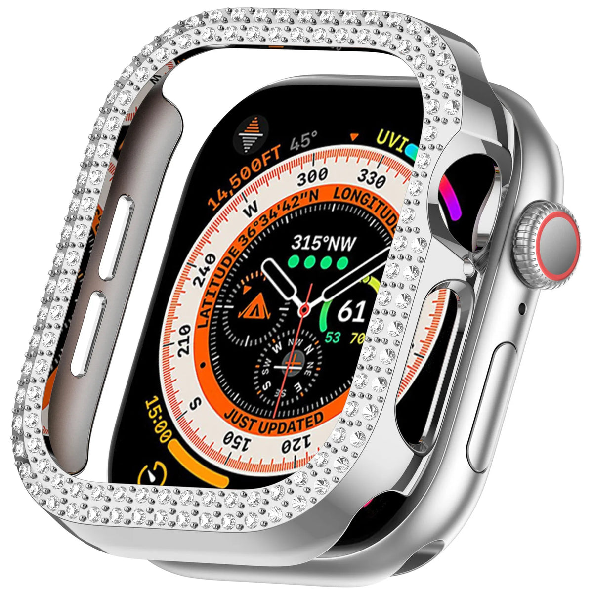 Cover For Apple watch Case 42mm 46mm 44mm 40mm 45mm 41mm Bling Rhinestone PC Bumper Protector Face iWatch Series 10 SE 9 8 7 6 5