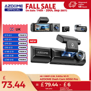 New AZDOME 4K M550 Pro Dash Cam Front Rear Interior 3 in 1 Car Camera 24H Parking Monitor Supercapacitor 5G WIFI GPS ADASCar DVR