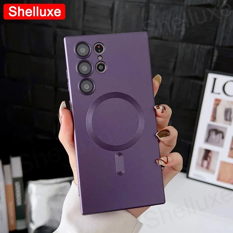 Luxury For Magsafe Magnetic Soft TPU Case Shelluxe For Samsung Galaxy S26 S25 EDGE S24 S23 S22 Ultra S21 Plus S20 FE Phone Cover