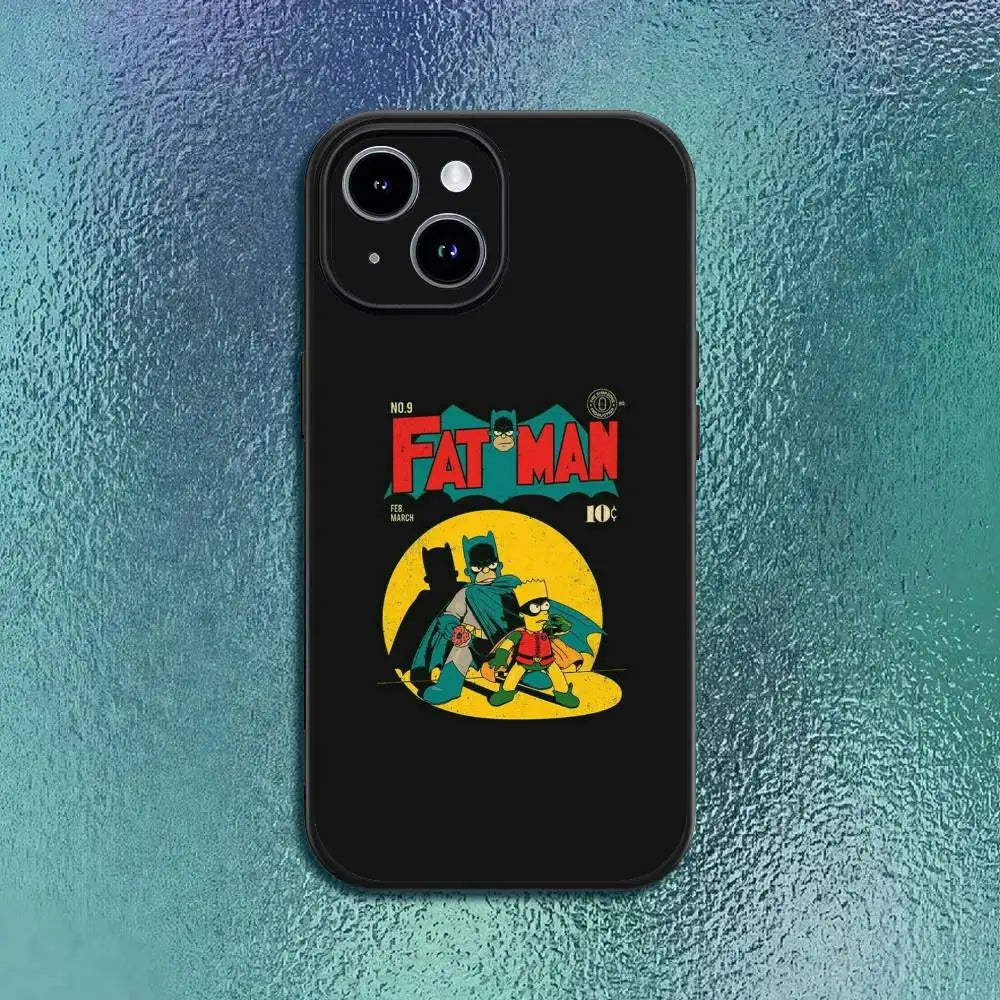 Anime T-The S-Simpsons-s Phone Case For IPhone 17 12 13 14 15 16Pro Max  Plus Classic black soft shell