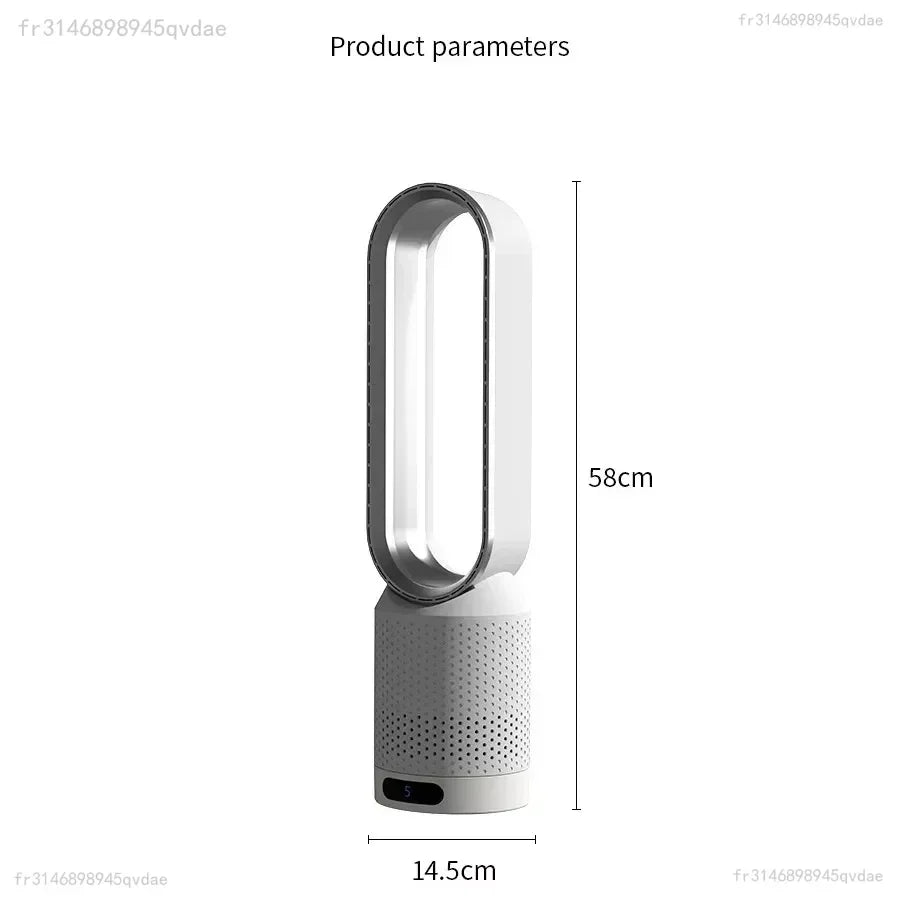 2026 Space Saving Bladeless Tower Fan Energy Saving Air Purifier Circulator Ultra Quiet Fan for Home Dorm Office