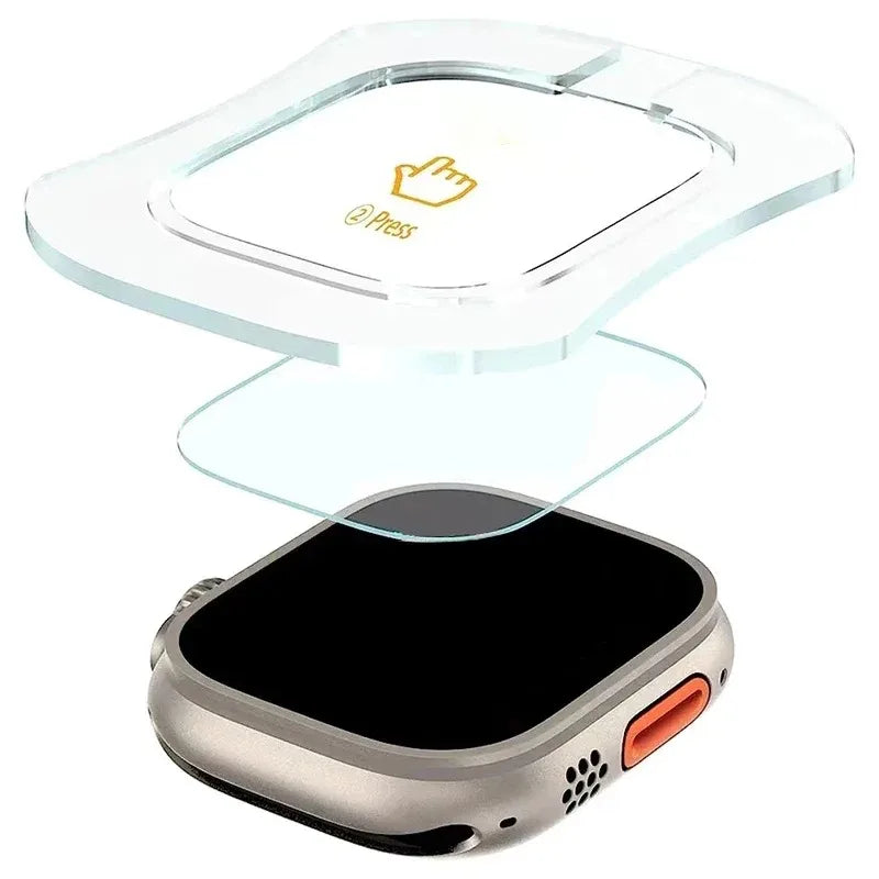 2Pcs 49mm For  Apple Watch Ultra 2/3 Tempered Glass Screen Protector Kit with Alignment Tool Easy Install Watch Case Accessories