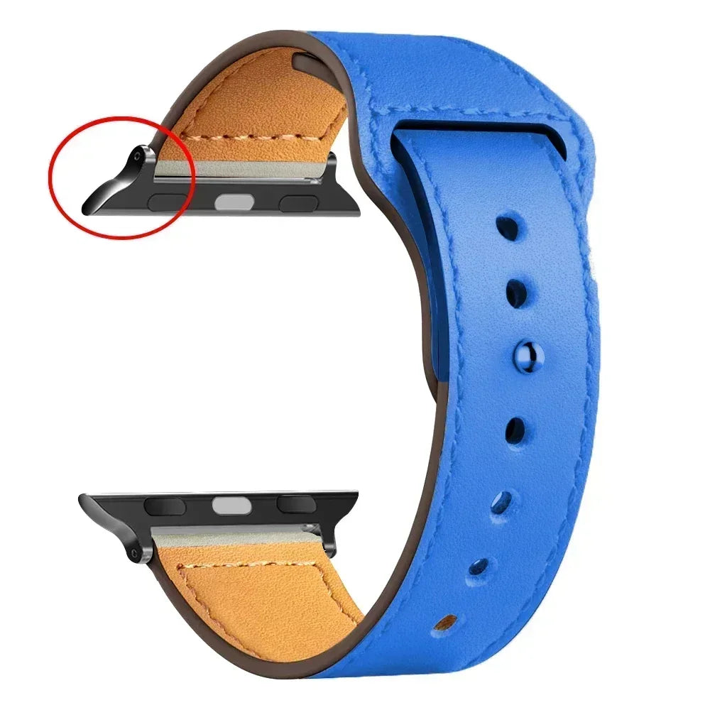 Leather band For Apple watch straps 41mm/45mm 42mm 46mm 40-44mm sport loop bracelet iWatch series 10 9 8 7 4 5 6 se Ultra 2 49mm