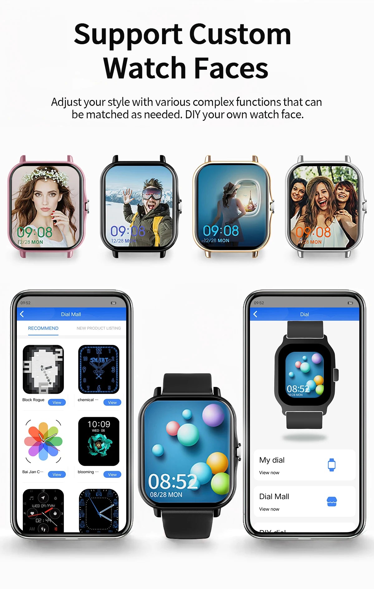 2026 New Smartwatch Bluetooth Call Fitness Tracker Heart Rate Sleep Record Outdoor Sport Watch for  Android/IOS Men Women Gift