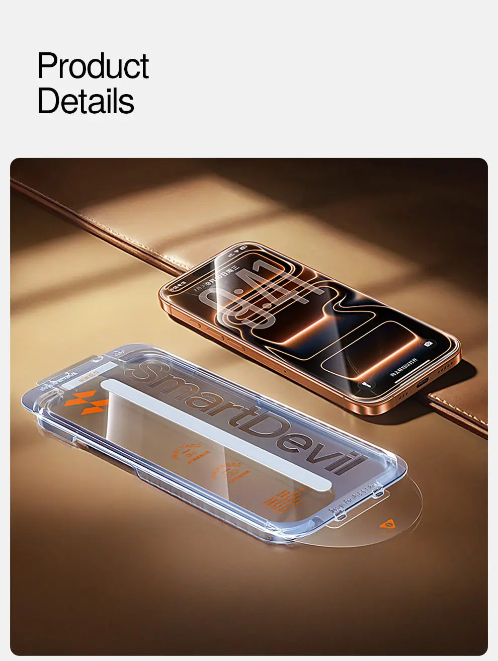 SmartDevil AR Anti-Reflection Tempered Glass Film for iPhone 17 Pro Max 16 Pro 15 14 Clear Corning Screen Protector Anti-scratch