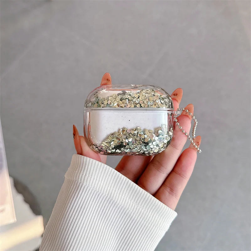 Dynamic Glitter Rhinestones Earphone Case for Airpods Pro Cover Para Airpod 4 3 2 Luxury Headphone Carcasa Brilliant Hard Shell