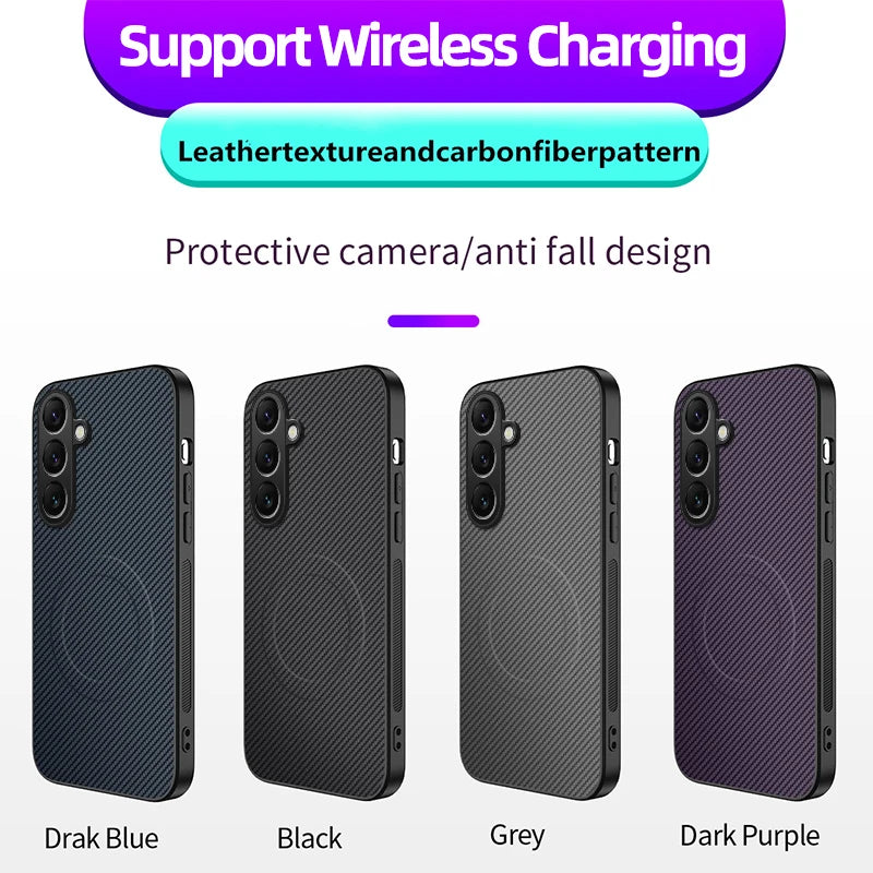 For Samsung Galaxy S26 Case High-End Magnetic Carbon Fiber Texture PC Anti-drop Cover For Samsung Galaxy S26 Ultra