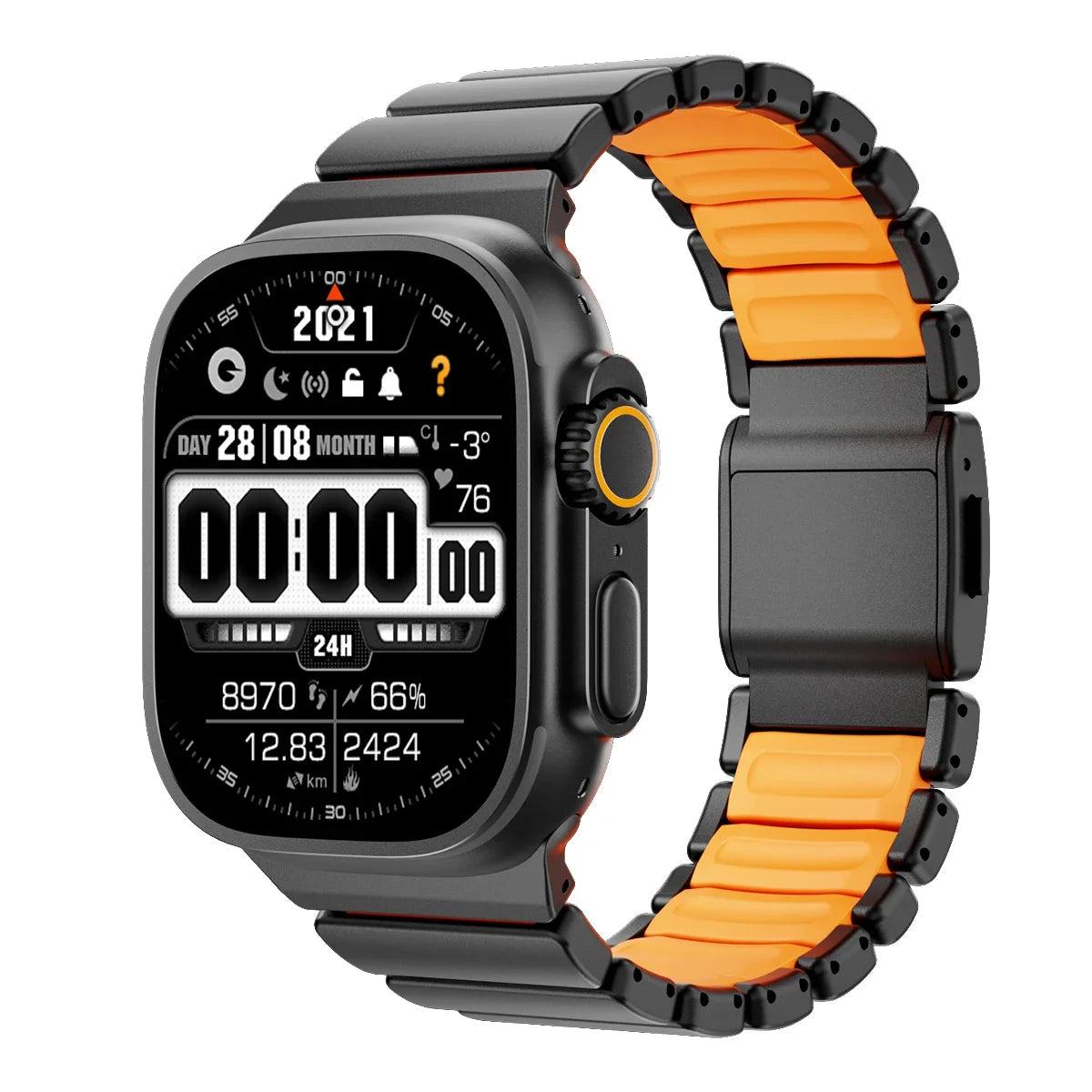 Titanium Silicone Magnetic Strap for Apple Watch Ultra 4/3/2 49mm Series 12/11/10 46mm Metal Band for Iwatch 9 8 7 45mm SE3 44mm