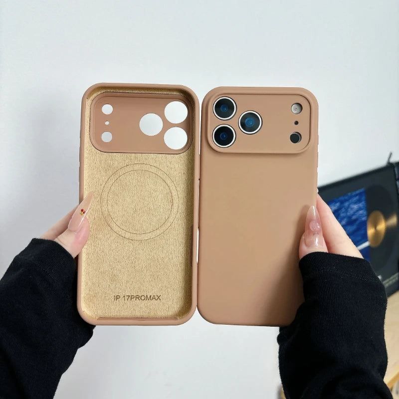 Magnetic Original Liquid Silicone Phone Case For iPhone 17 16 15 14 13 Pro Max 17Pro Air For Magsafe Wireless Cases Soft Cover