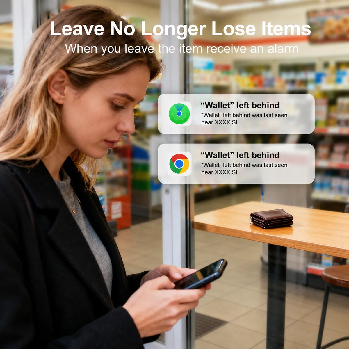 Ultra Thin Wallet Tracker Card, Works with Apple Find My & Android, Bluetooth Anti-Lost Item Locator for Luggage Passport Bag