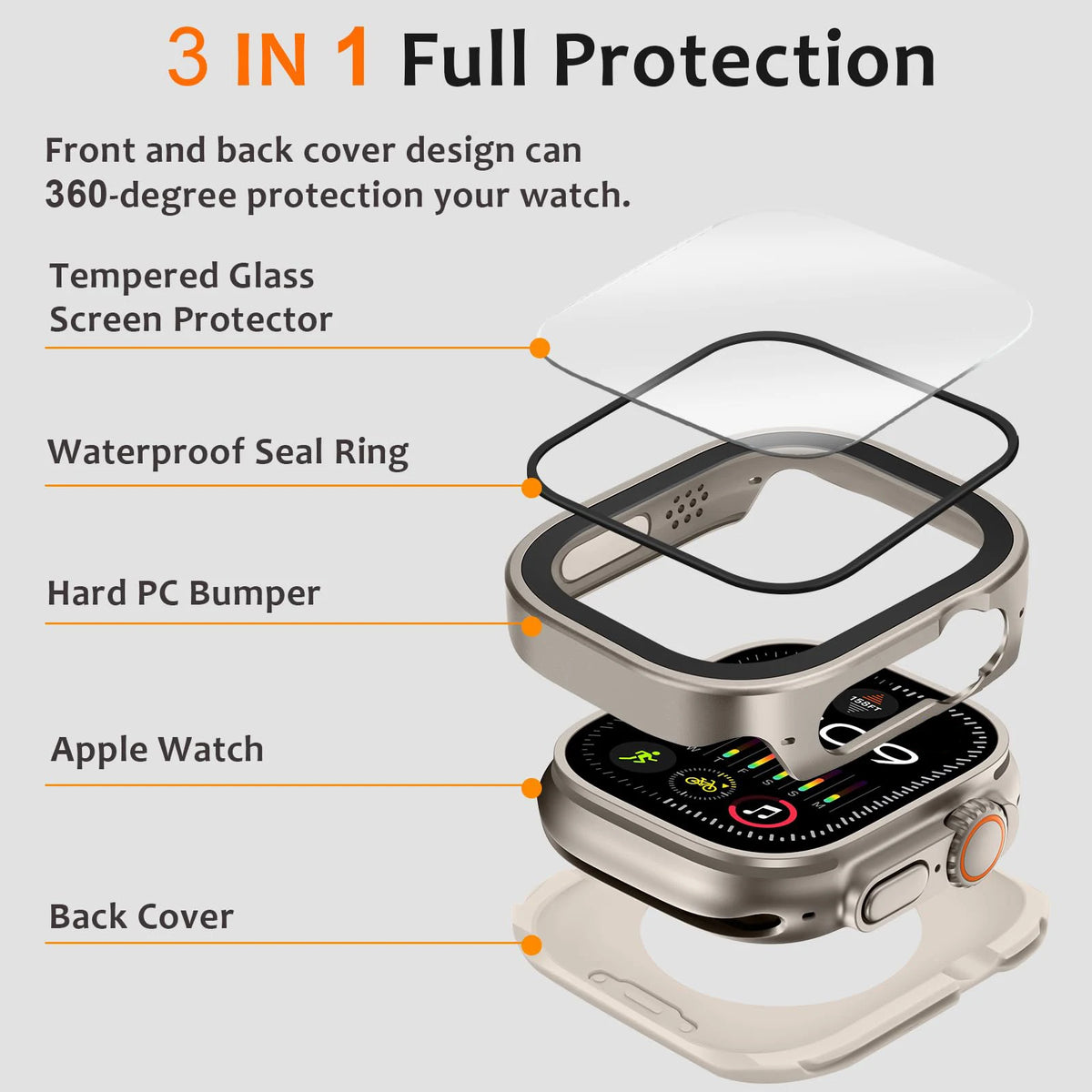 Aluminum Alloy Case for Apple Watch Ultra 3 2 1 49mm 45mm 44mm Full Coverage Waterproof For Iwatch Series 11 10 46mm 9 8 7 6 SE