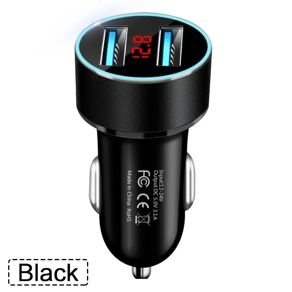 4 in 1 Retractable Car Charger Fast Charging Car Charger  with USB Type-C Cable & 2 Type C Charging Ports, Universal Car Charger