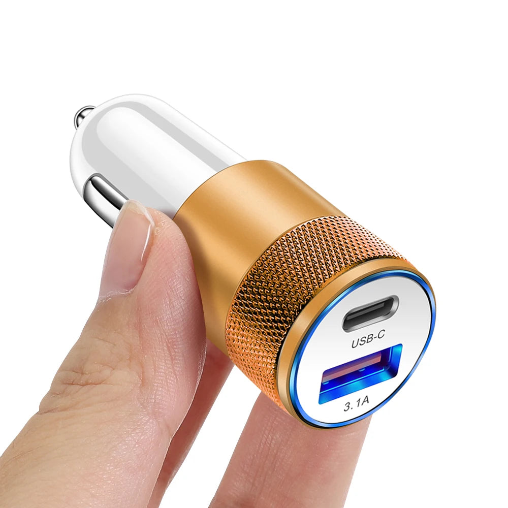 66W 3.1A USB Car Charger Type C Fast Charging Adapter For Xiaomi Huawei iPhone PD Charger Car Adapter Socket Cigarette Lighter