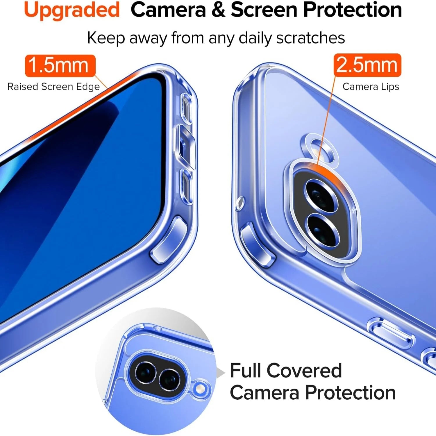 Transparent TPU Shockproof Protection Phone Case For Google Pixel 10A/9 Pro/9/8A/8 [1Case+2 Screen Protectors] - Clear
