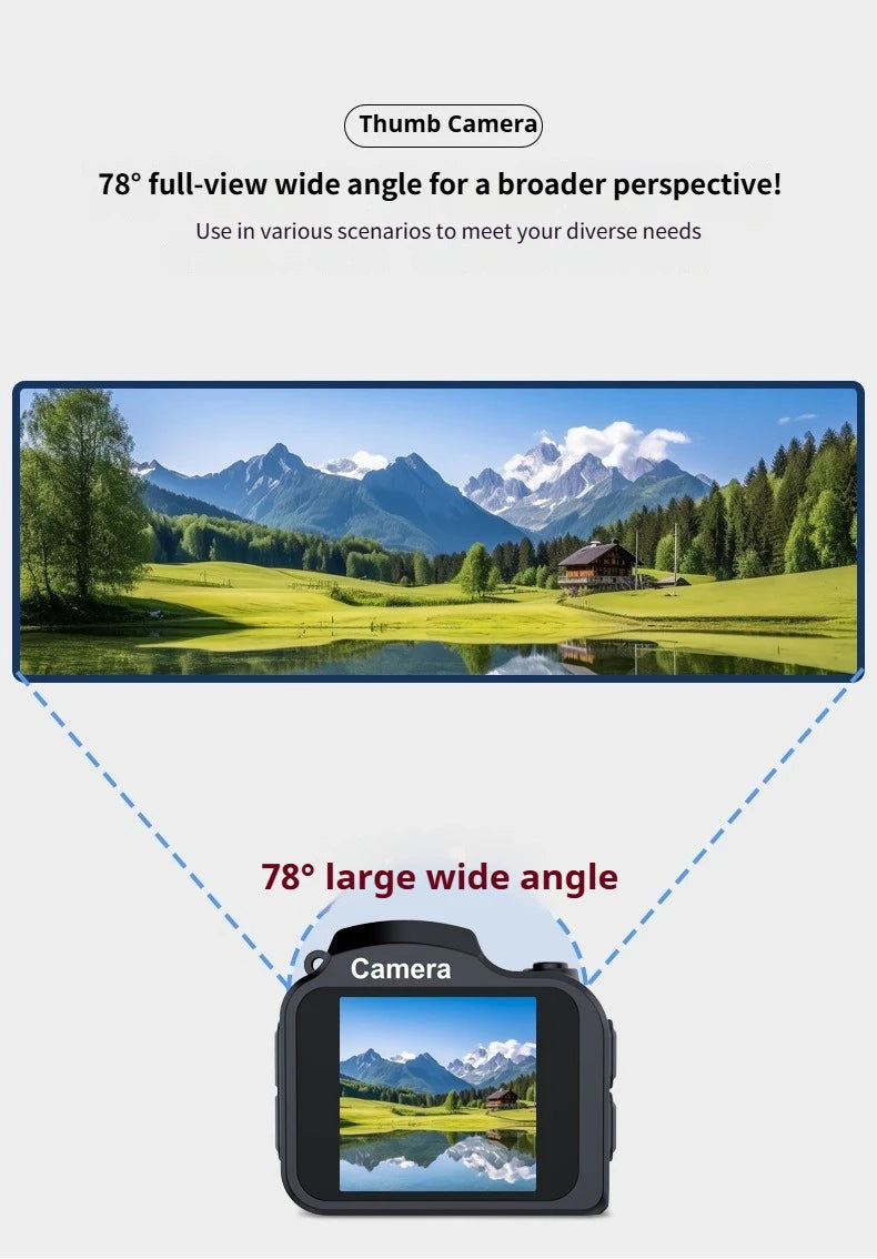 Mini Keychain Camera 4K HD Retro Digital Camera 64MP 1.54-Inch HD Screen Portable Video Recorder with Flash Thumb Camera
