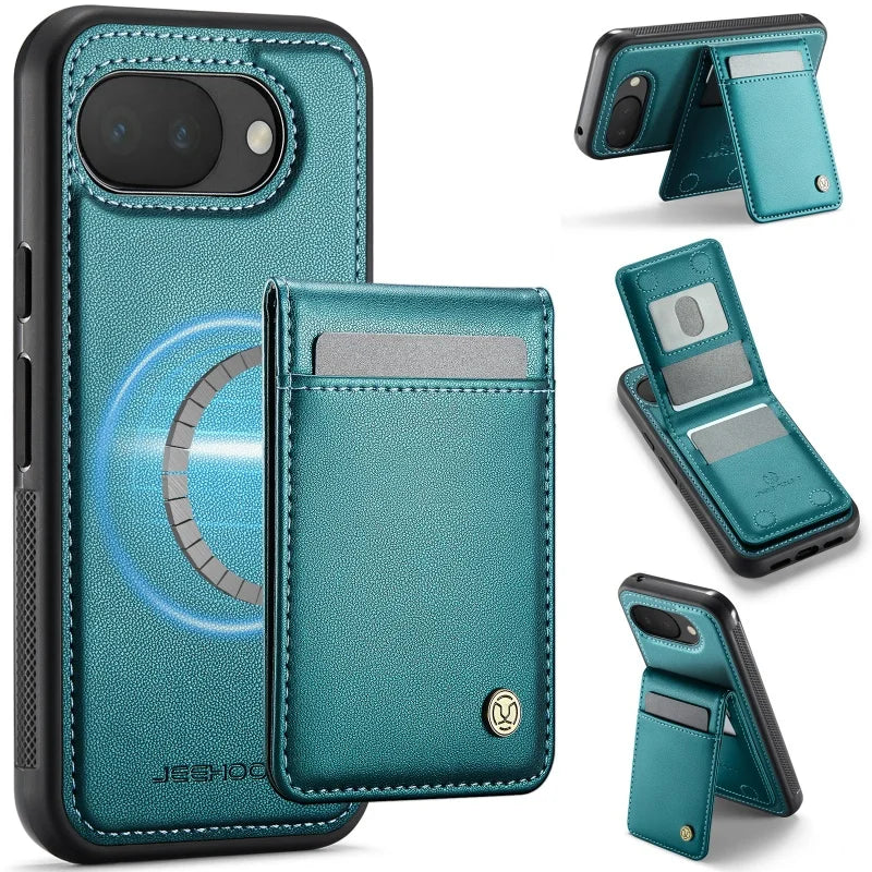 2 In 1 Detachable Leather Flip Wallet Phone Case for Google Pixel 11 Pro 10 10A  XL 9A 9 Kickstand Cards Holder Cover Hoesje Bag