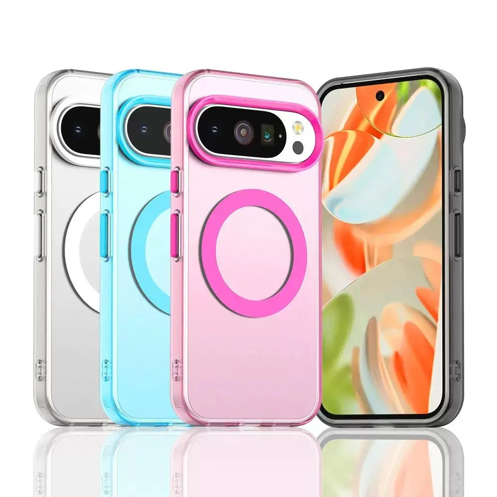 Matte for Magsafe Hand Wrist Strap Case for Google Pixel 10 9 Pro XL 8 9A 8A Magnetic Lanyard Candy Color Shockproof Cover