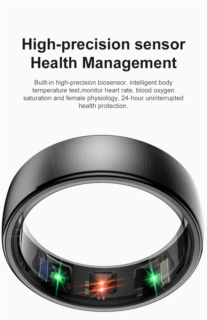 Smart Ring R10 Gesture Control Heart Rate Body Temperature Blood Oxygen Sleep Monitor 5ATM Waterproof Multi Sport Smart Ring