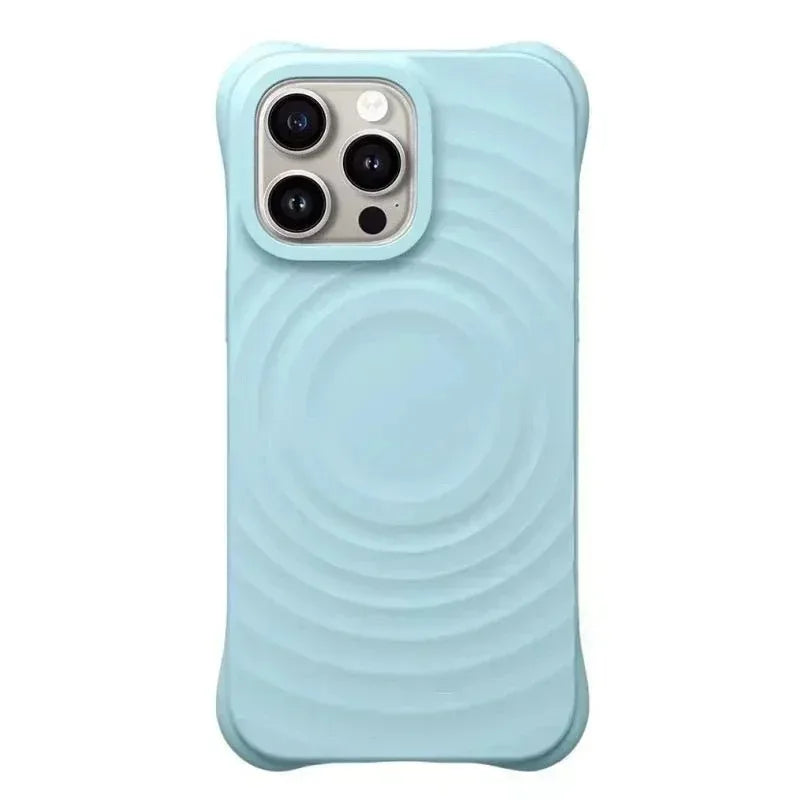 New Liquid Silicone Ripples Magnetic For MagSafe Phone case for iPhone 17 Air 16 15 14 13 Plus 17Pro Max Corrugated Soft Cover