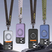 Protective Shockproof Lanyard Strap Case for Iphone 17 Pro Max Iphone17 Iphone17pro Card Slot Holder Kickstand Ring Cover
