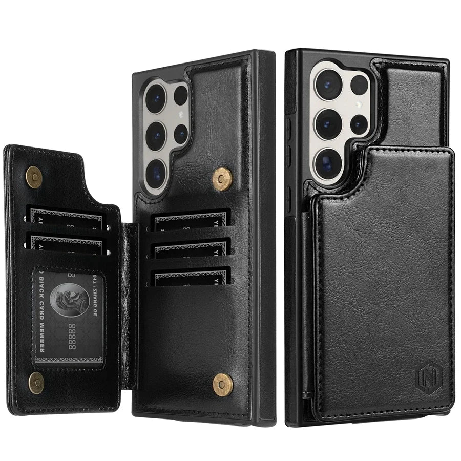 Wallet RFID Blocking Layer Protect Anti-Theft Magnetic Leather Case For Samsung Galaxy S26 Ultra S25 Plus S24 S23 S22 S21 S20 FE
