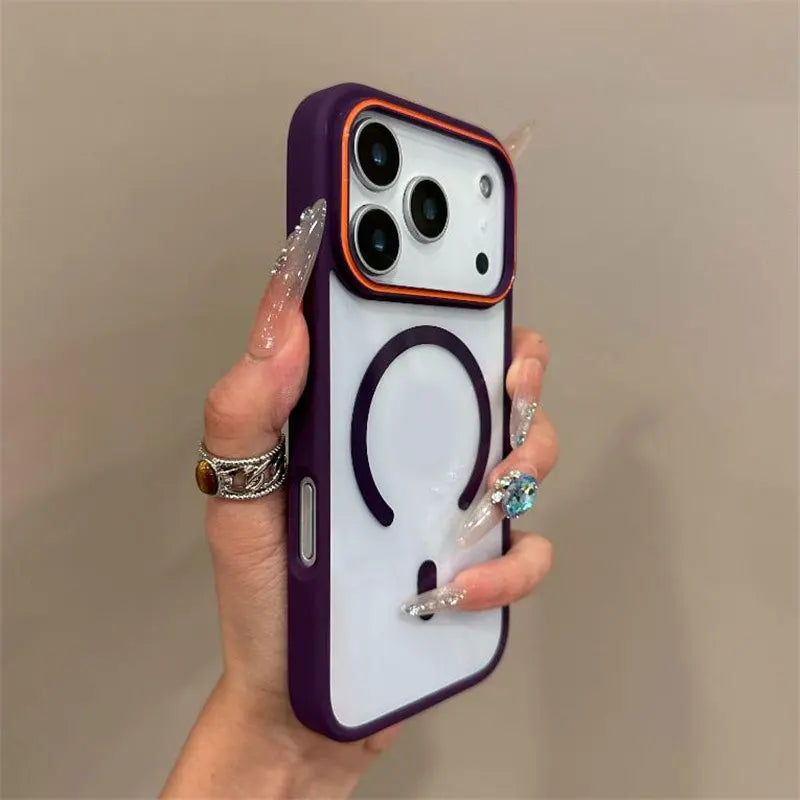 Luxury Magnetic Wireless Charge For Magsafe Case For iPhone 17 16 15 14 13 12 11 Pro Max Plus Bumper Shockproof Clear Back Cover