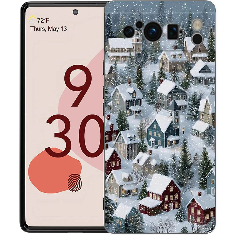 Cartoon Christmas Style Phone Case For Google Pixel 10A 10 9 8 7 6 Pro XL 9A 8A 6A 7A 5G Soft Shockproof TPU Black Cover